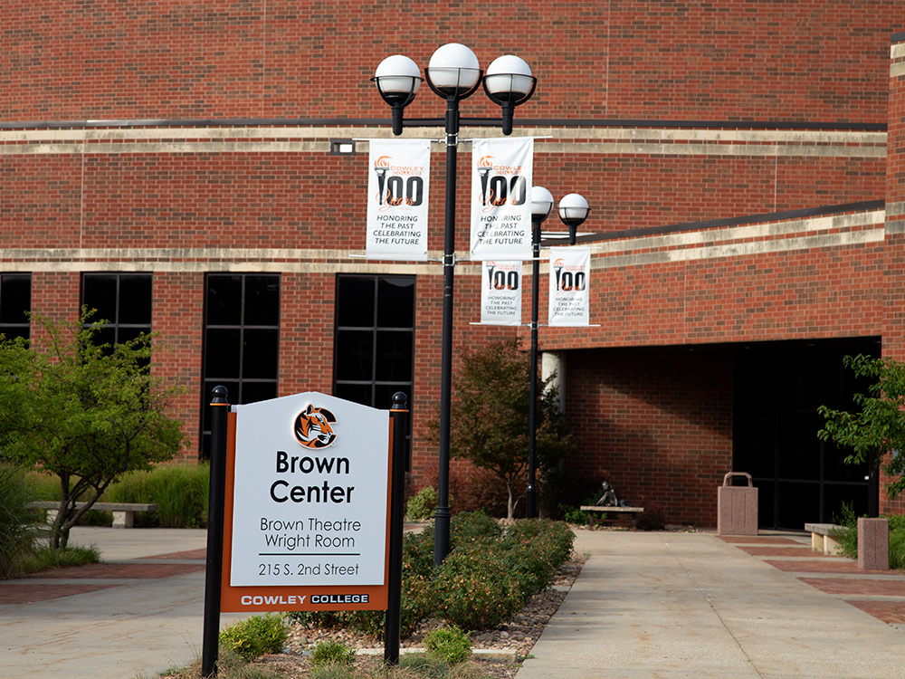 Centennial banners were installed around campus