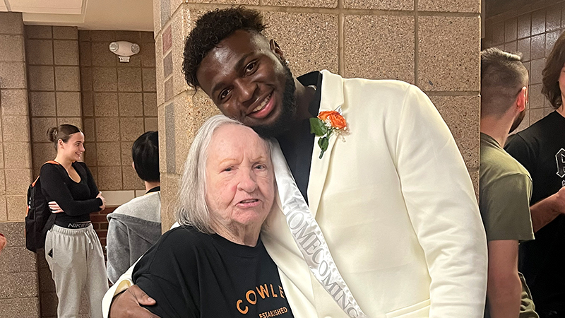 student with foster mom