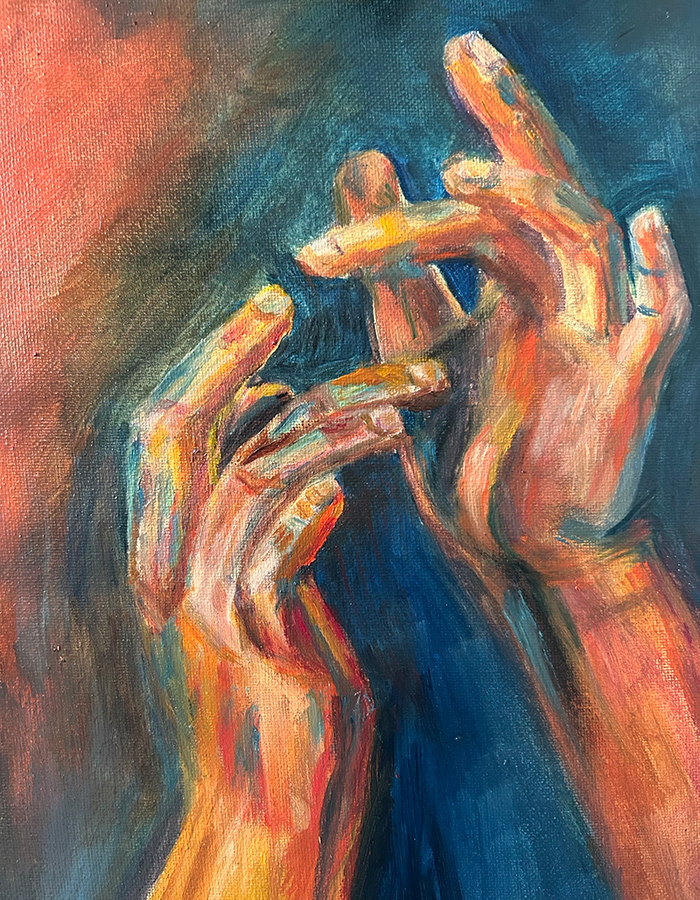 a person demonstrating sign language