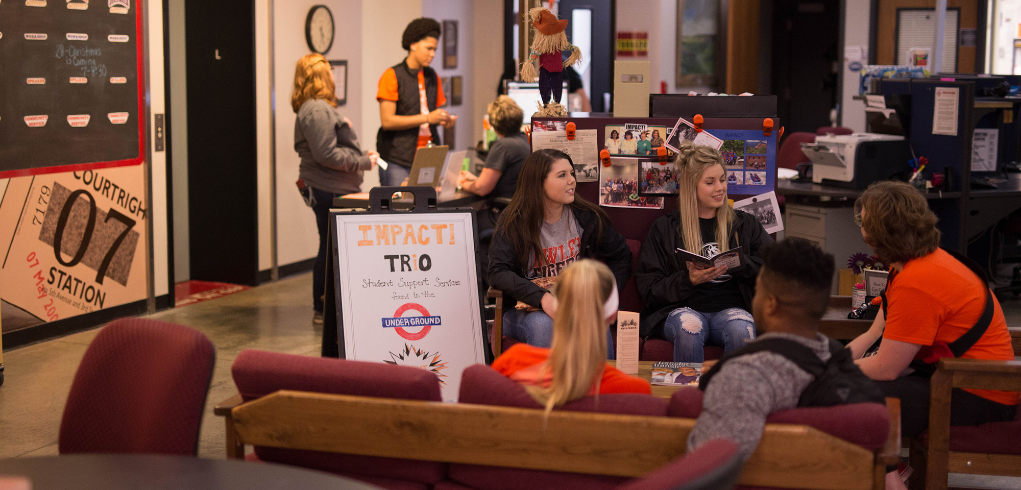 cowley college students in the support center