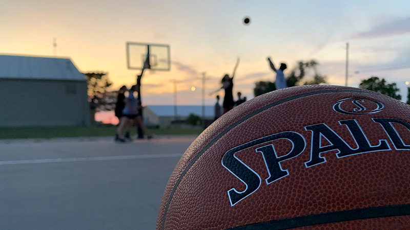 basketball at night at cowley college