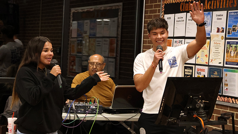 cowley college student duet sings at karaoke night