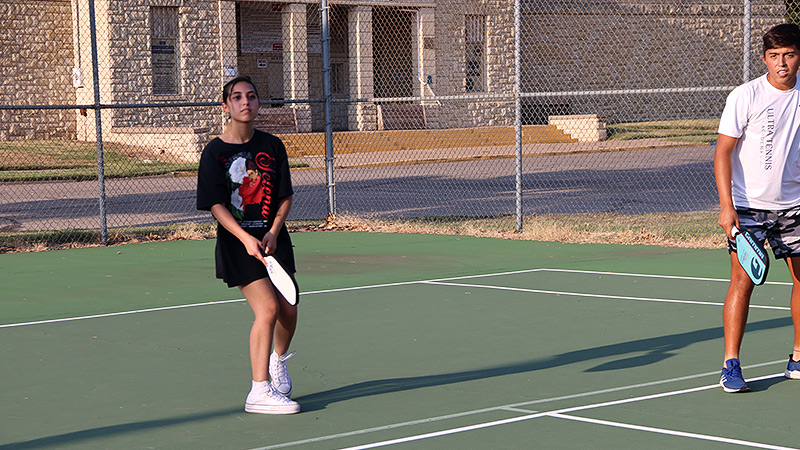 cowley college students playing pickleball