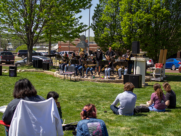 students at Centennial Yard Party