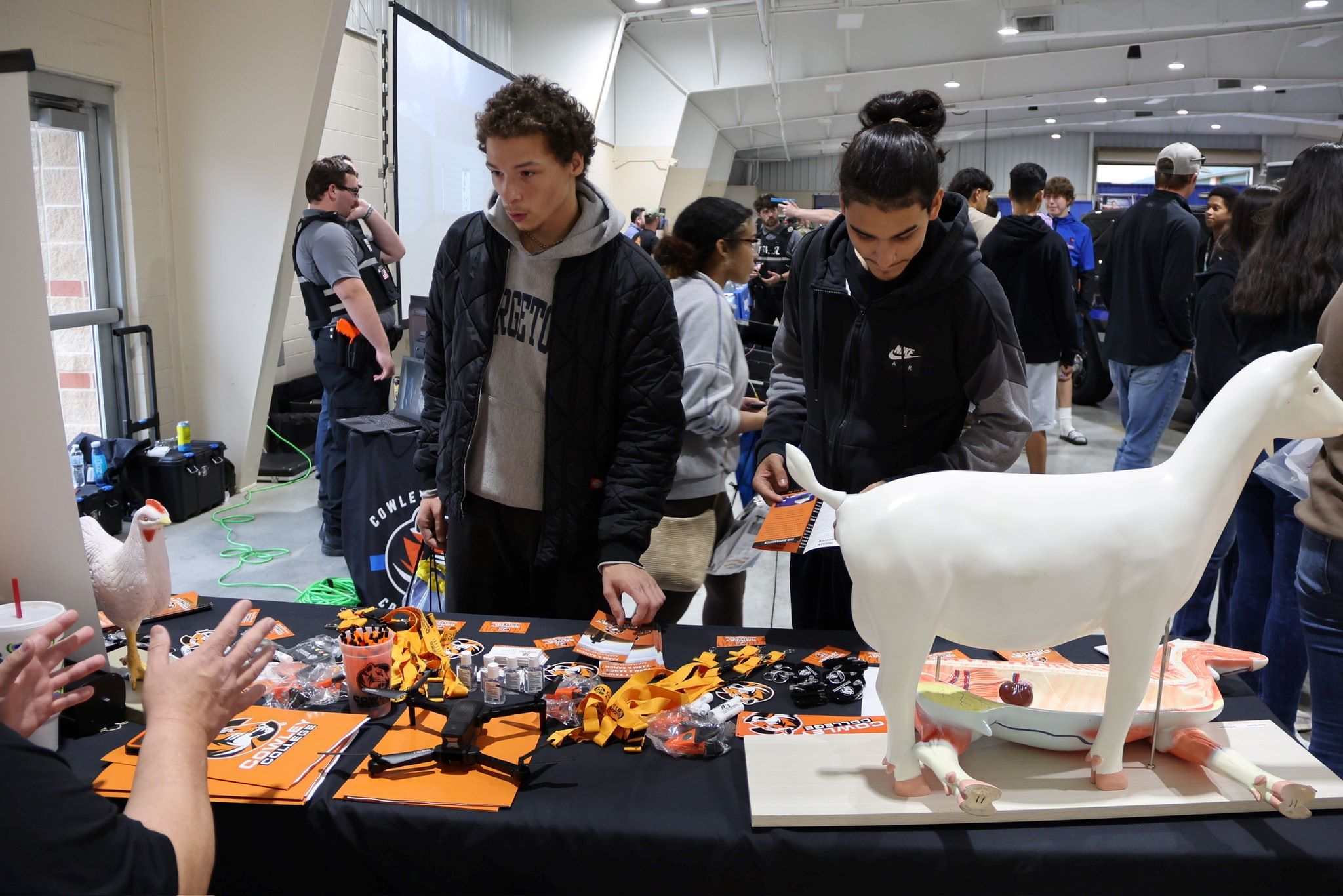 students at ag table