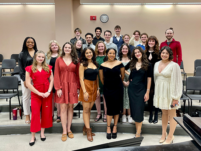 voice students at cowley college recital