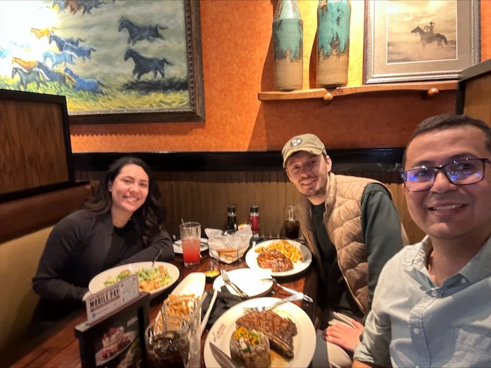 a group at dinner