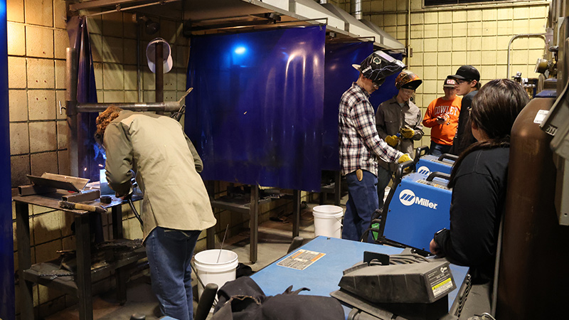 high school students at welding showdown