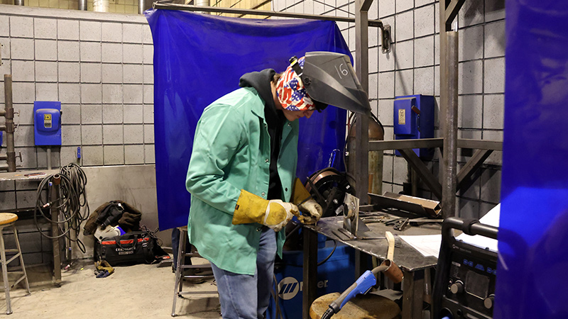 student in welding showdown