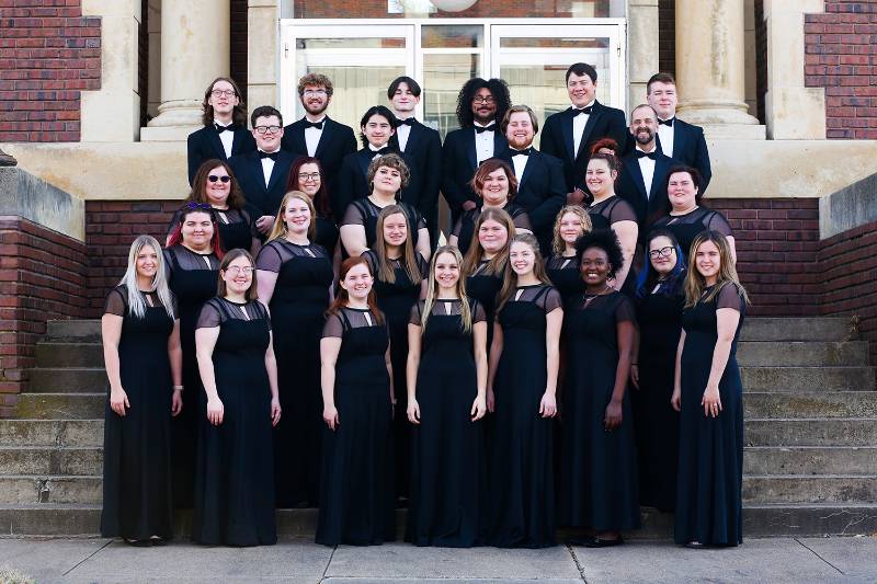 students in choir posed for photo