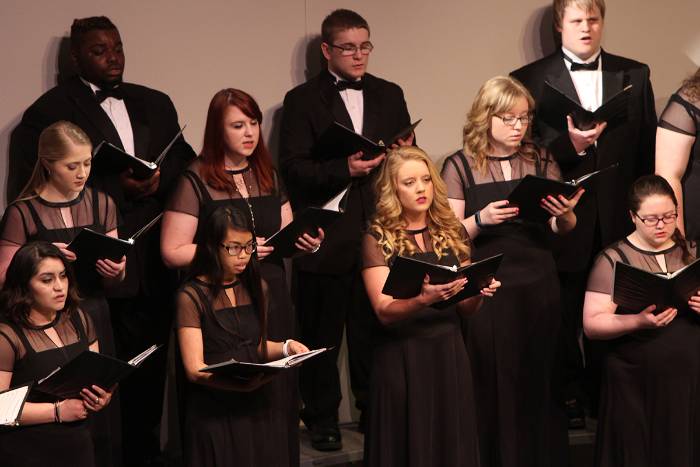 Choir performing on stage