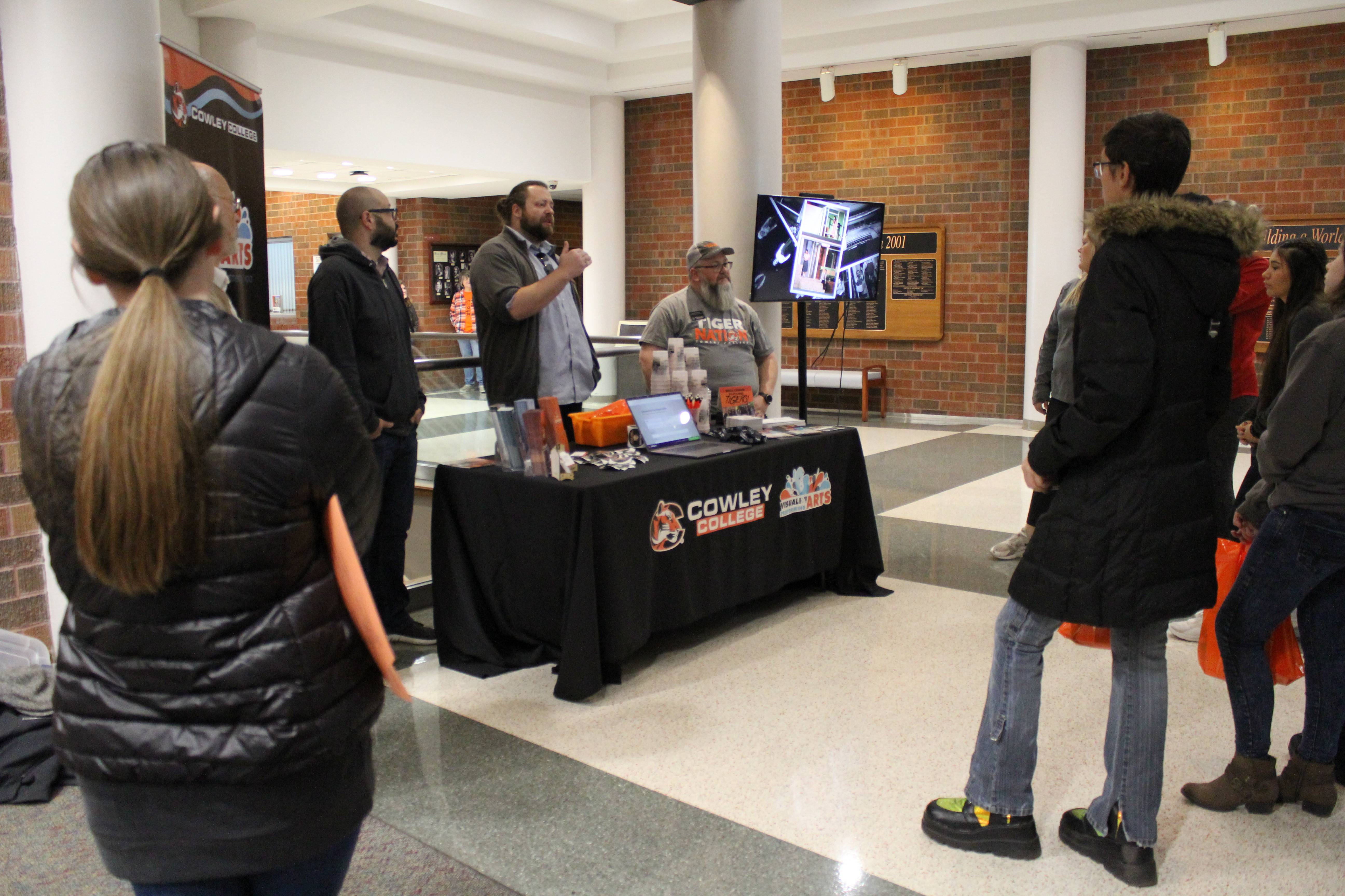 Theatre staff engaging students