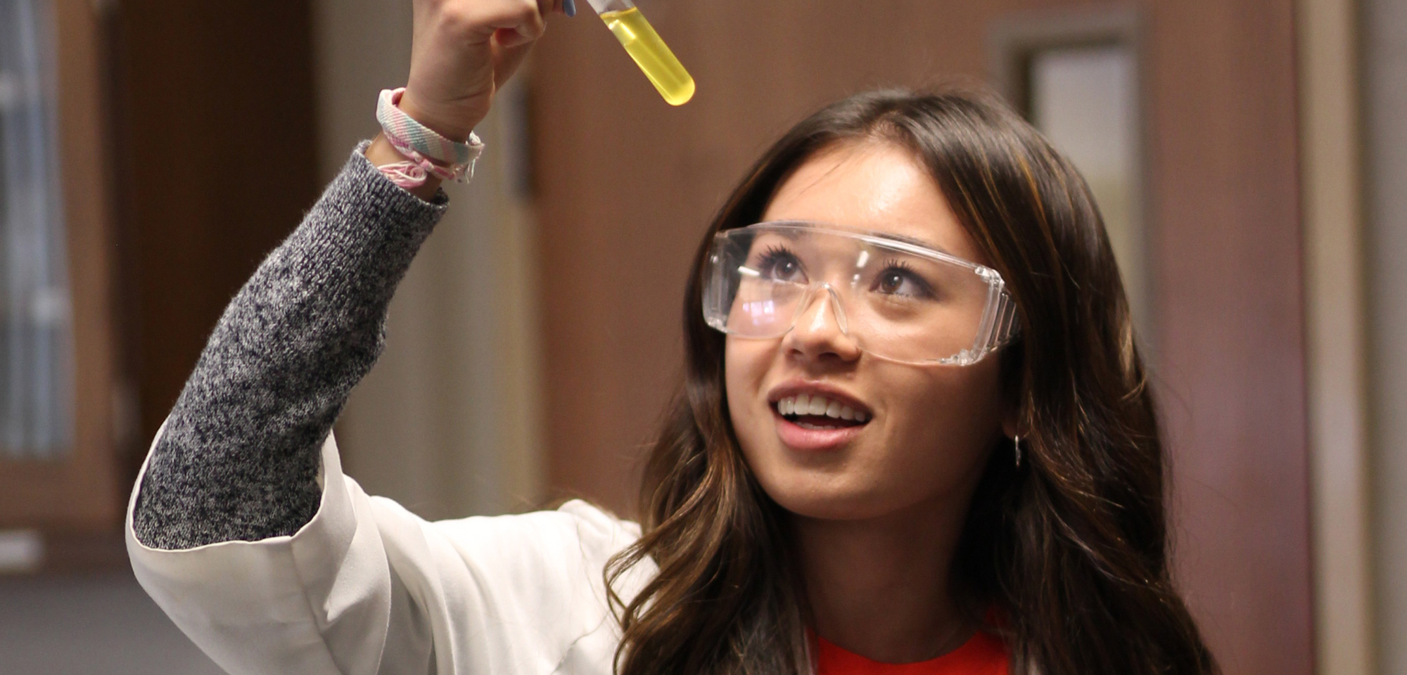 chemistry student in lab