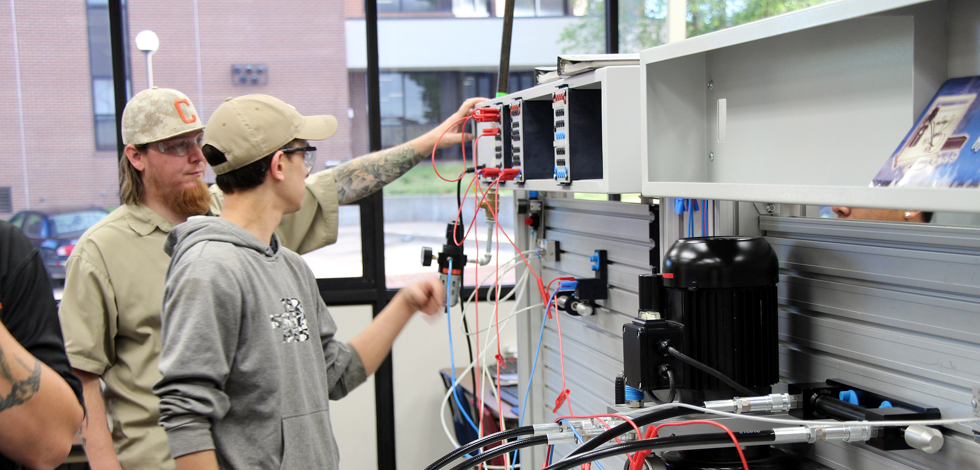 electromechanical students at work in class