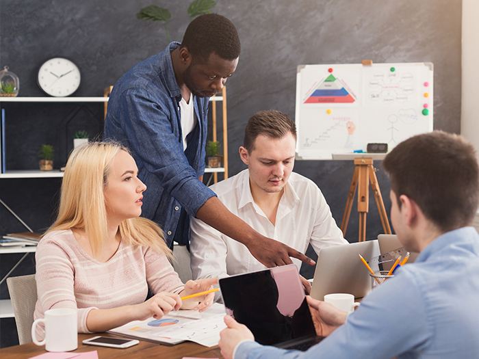 group of professionals in a board room