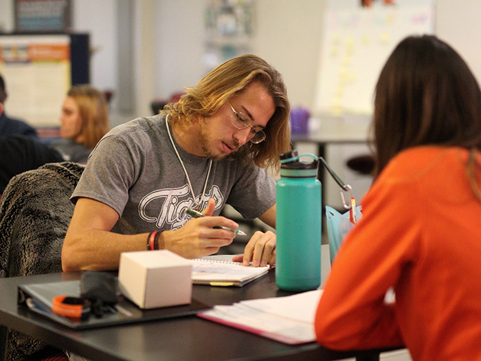 students studying